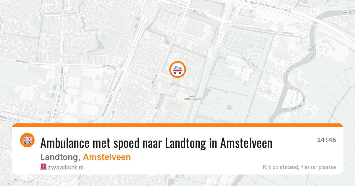 Ambulance met spoed naar Landtong in Amstelveen — 31 jul 2026