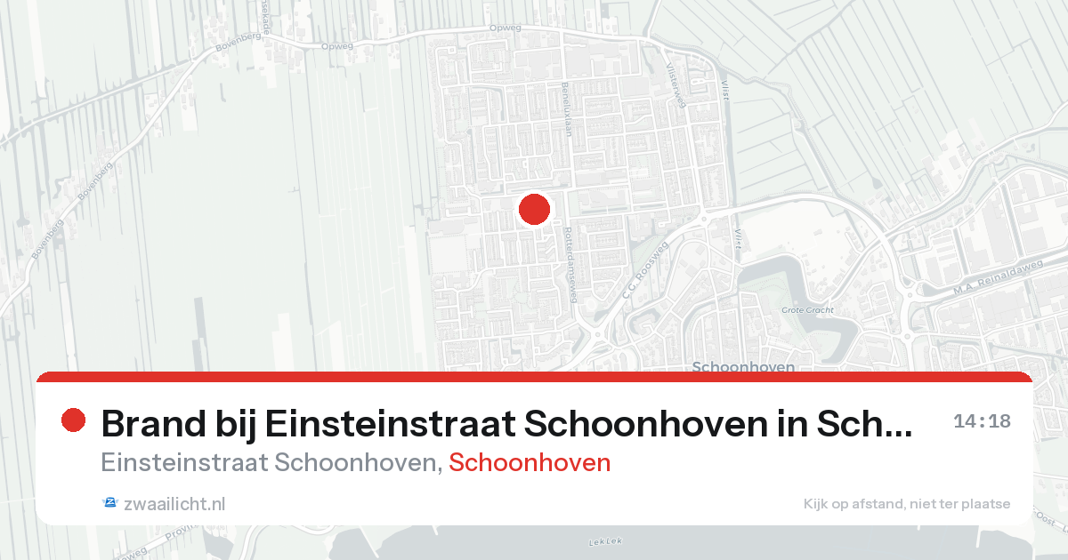 Brand bij Einsteinstraat Schoonhoven in Schoonhoven — 19 aug 2026