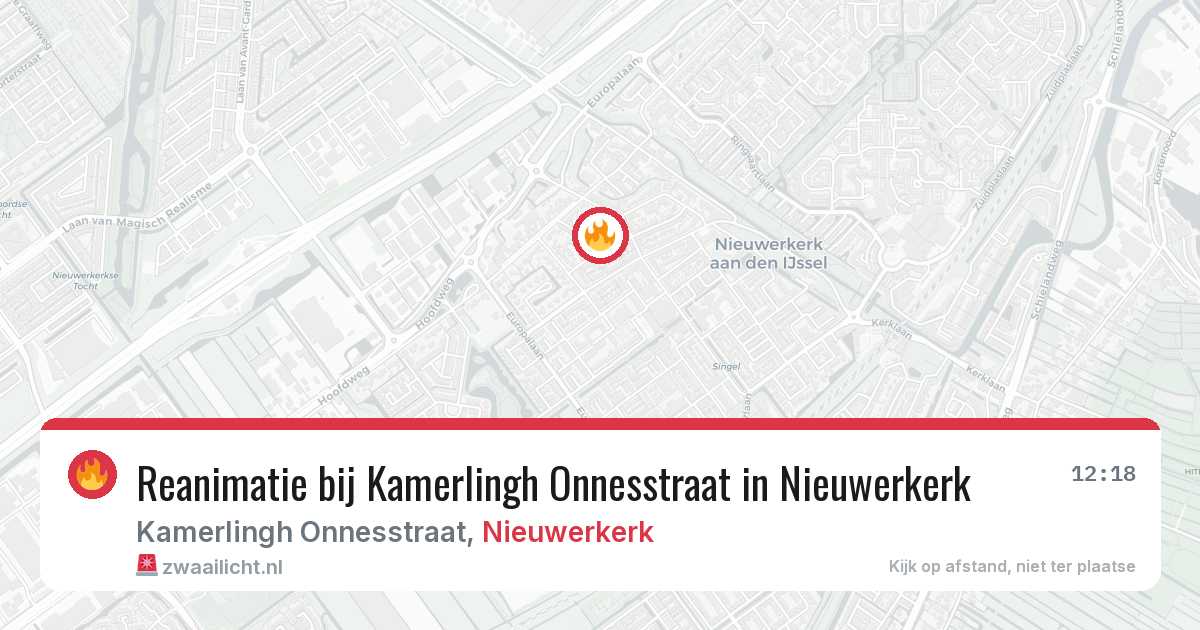Reanimatie bij Kamerlingh Onnesstraat in Nieuwerkerk — 25 mei 2026