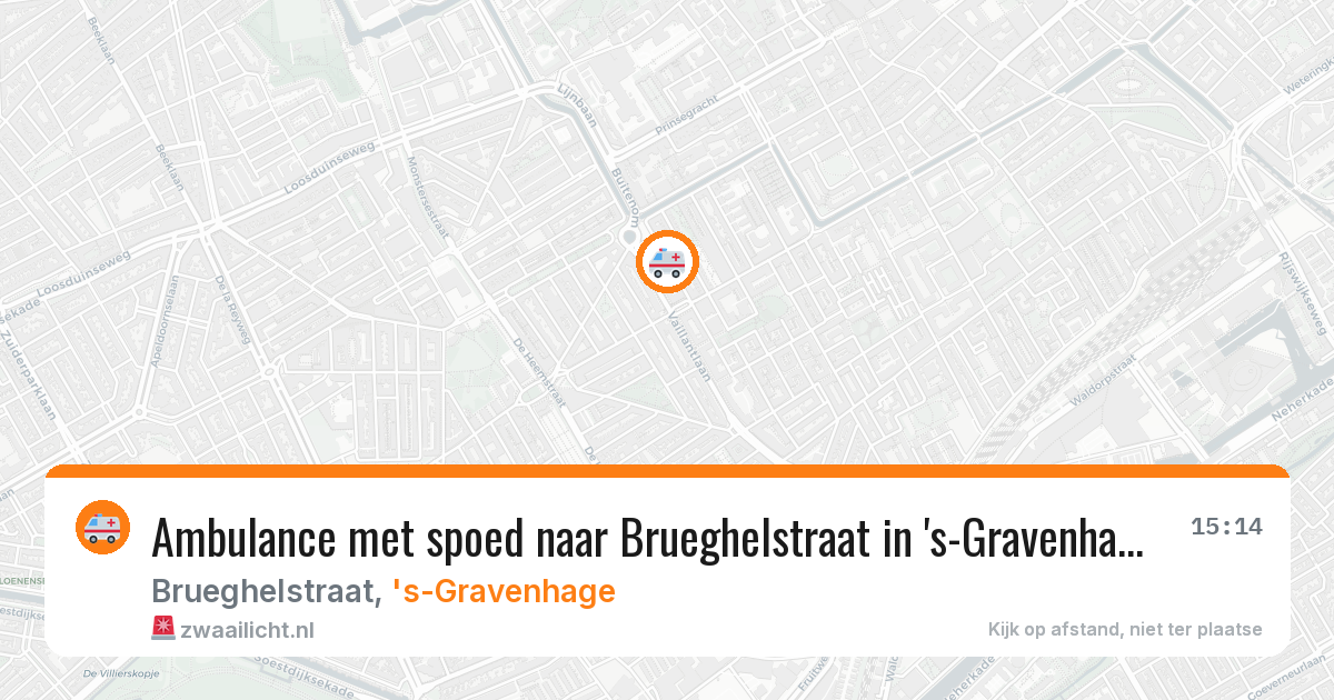 Ambulance met spoed naar Brueghelstraat in 's-Gravenhage — 3 aug 2026
