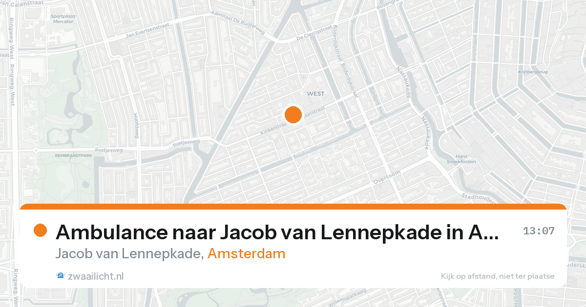 Ambulance naar Jacob van Lennepkade in Amsterdam — 24 aug 2026