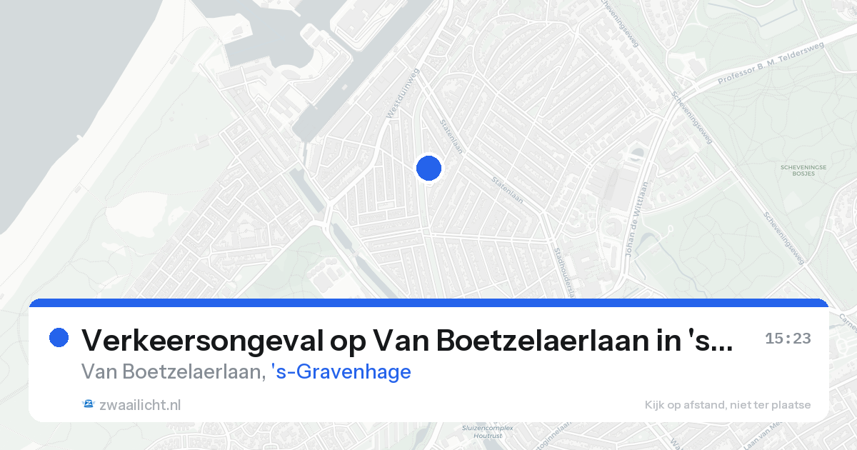 Verkeersongeval op Van Boetzelaerlaan in 's-Gravenhage — 20 aug 2026