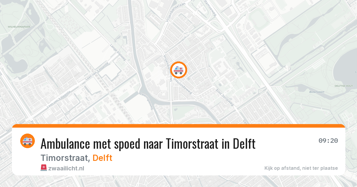 Ambulance met spoed naar Timorstraat in Delft — 30 mei 2026