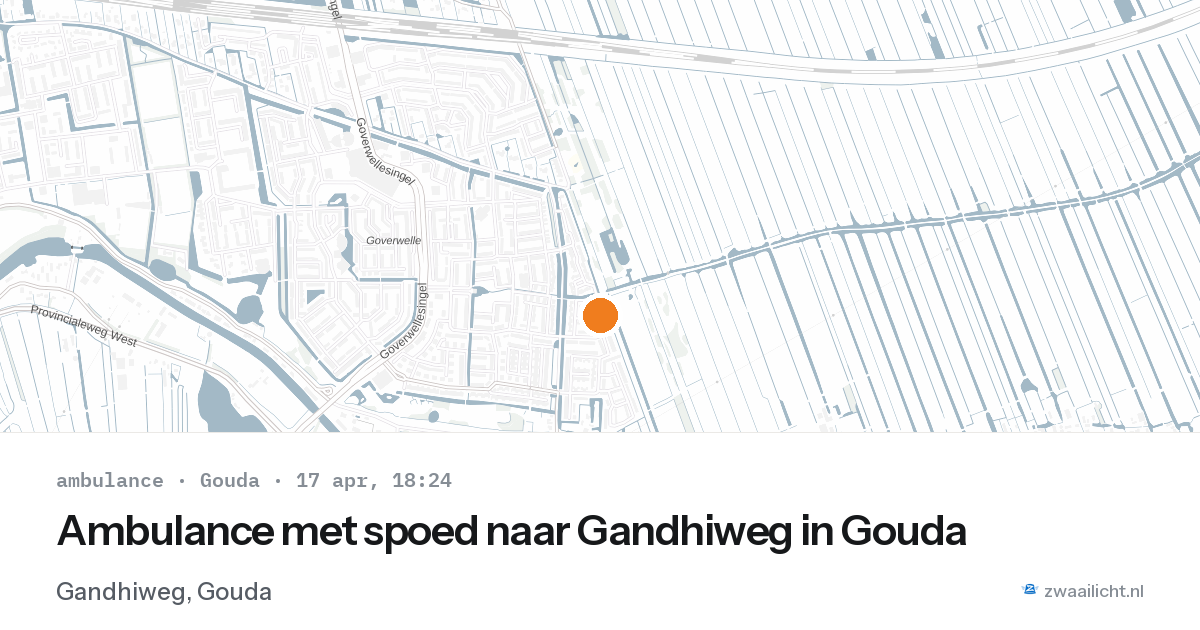 Ambulance met spoed naar Gandhiweg in Gouda — 17 apr 2026