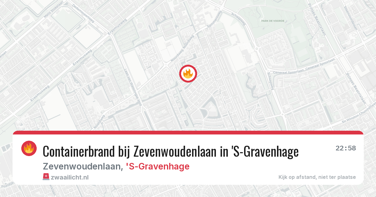 Containerbrand bij Zevenwoudenlaan in 'S-Gravenhage — 27 mei 2026