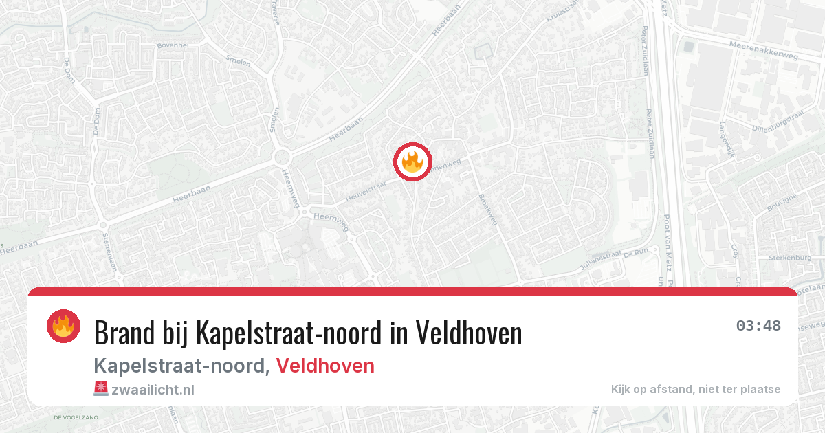 Brand bij Kapelstraat-noord in Veldhoven — 28 jun 2026