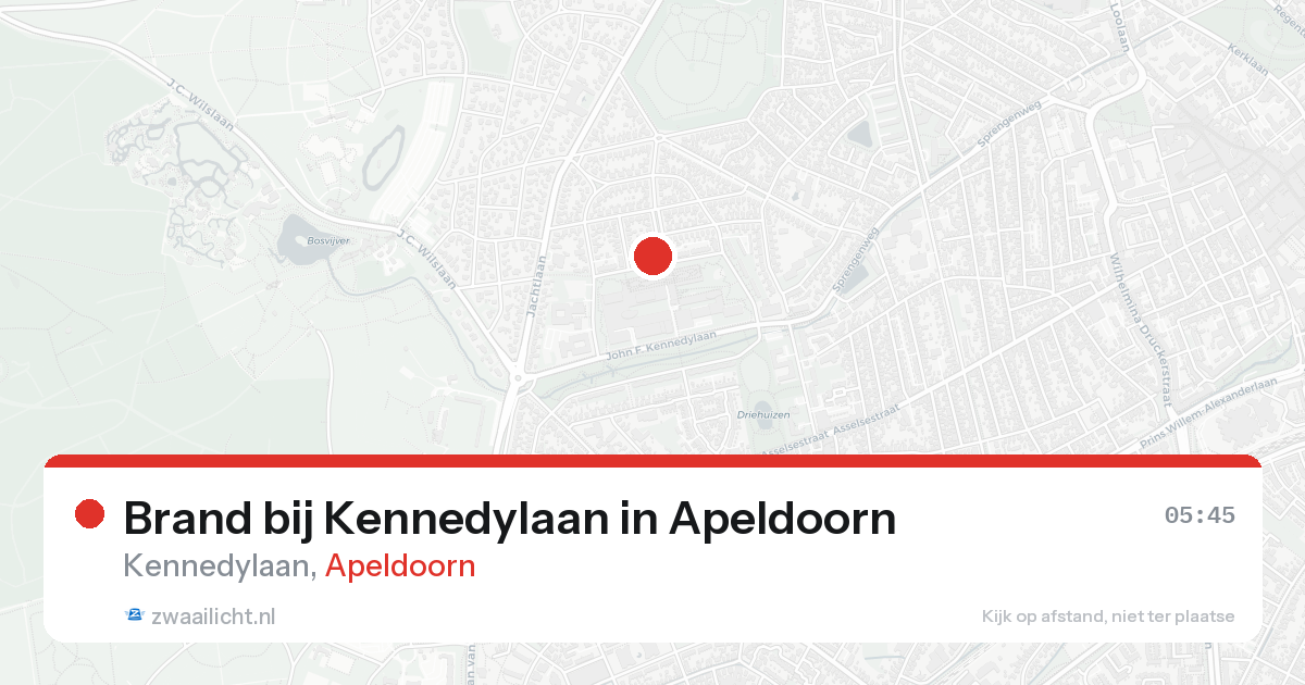 Brand bij Kennedylaan in Apeldoorn — 26 aug 2026