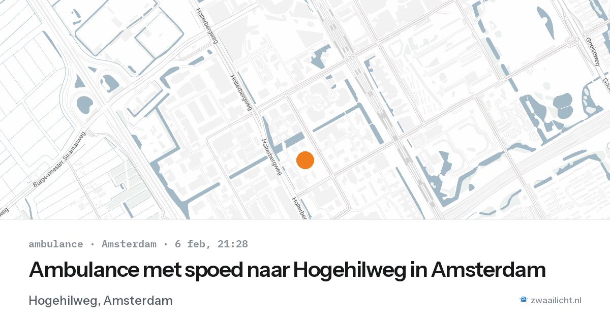 Ambulance met spoed naar Hogehilweg in Amsterdam — 6 feb 2026