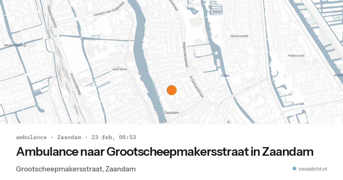 Ambulance naar Grootscheepmakersstraat in Zaandam — 23 feb 2026