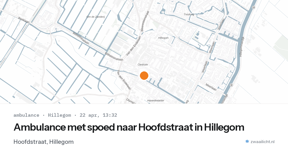 Ambulance met spoed naar Hoofdstraat in Hillegom — 22 apr 2026