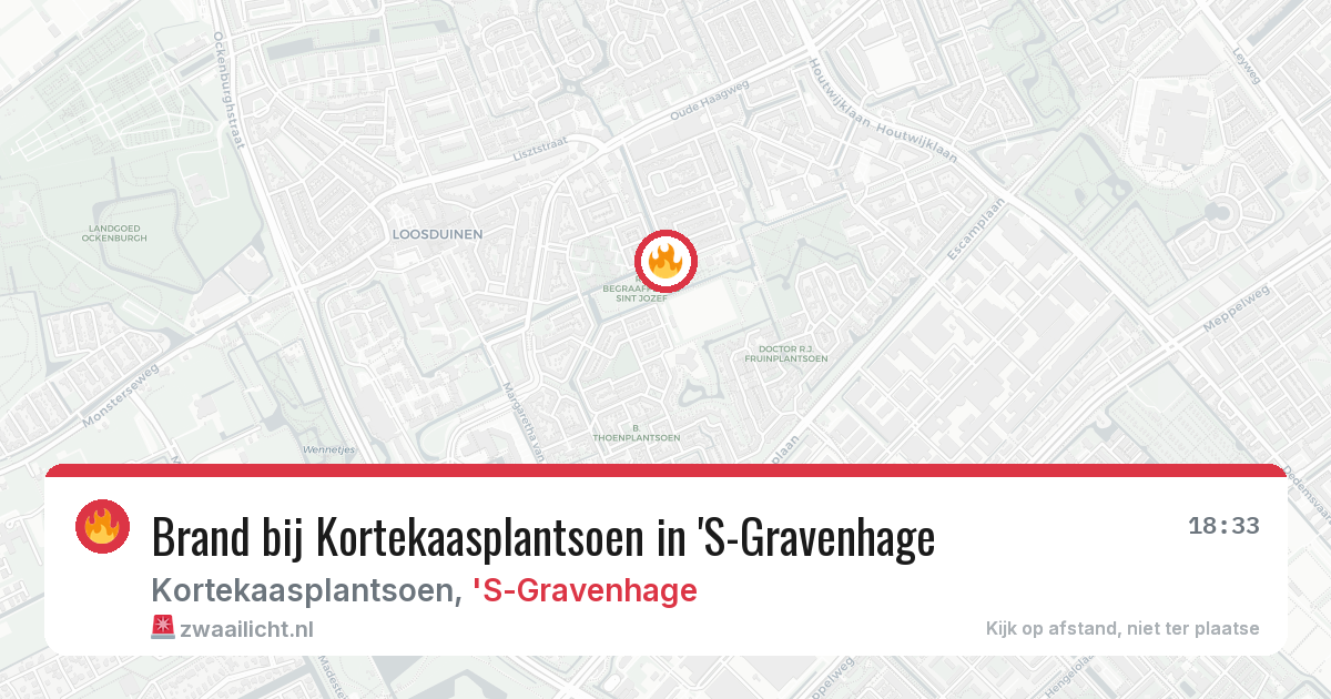 Brand bij Kortekaasplantsoen in 'S-Gravenhage — 21 mrt 2026