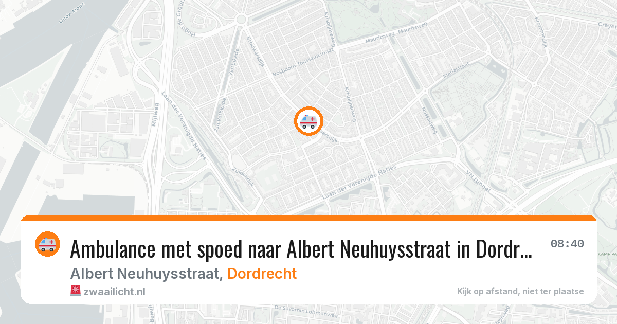 Ambulance met spoed naar Albert Neuhuysstraat in Dordrecht — 12 mei 2026