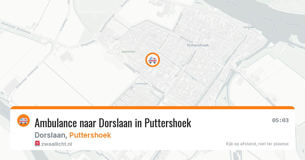Ambulance naar Dorslaan in Puttershoek — 27 jun 2026