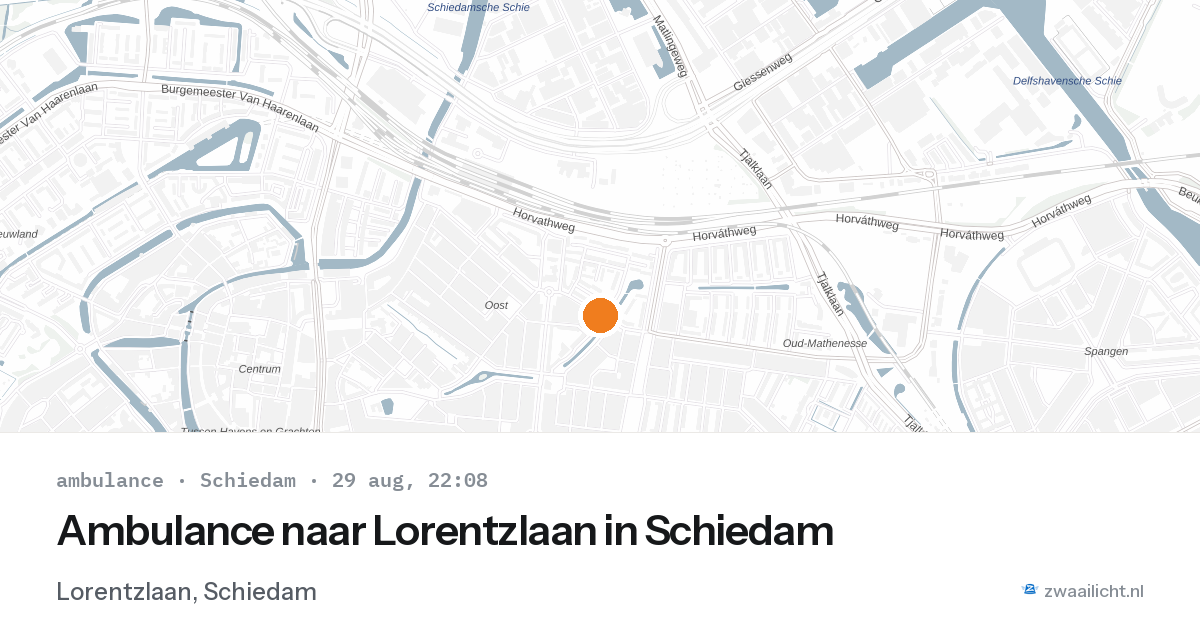 Ambulance naar Lorentzlaan in Schiedam — 29 aug 2026
