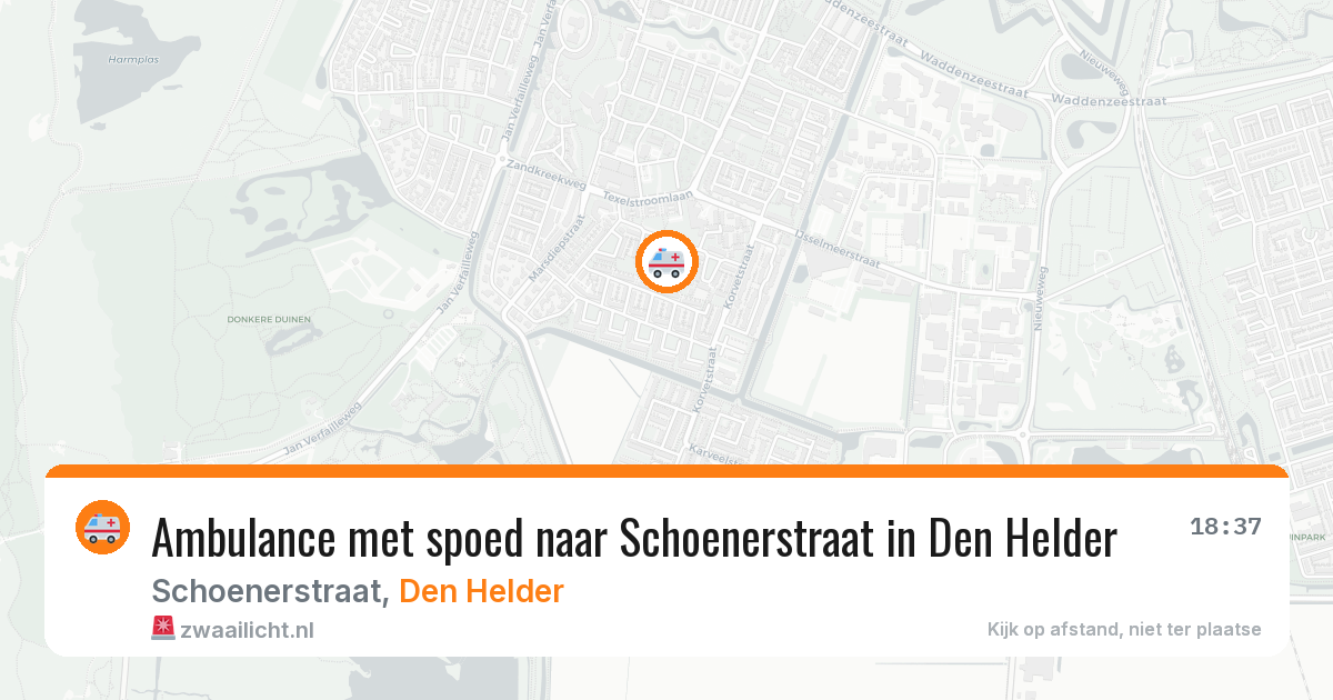 Ambulance met spoed naar Schoenerstraat in Den Helder — 22 mrt 2026