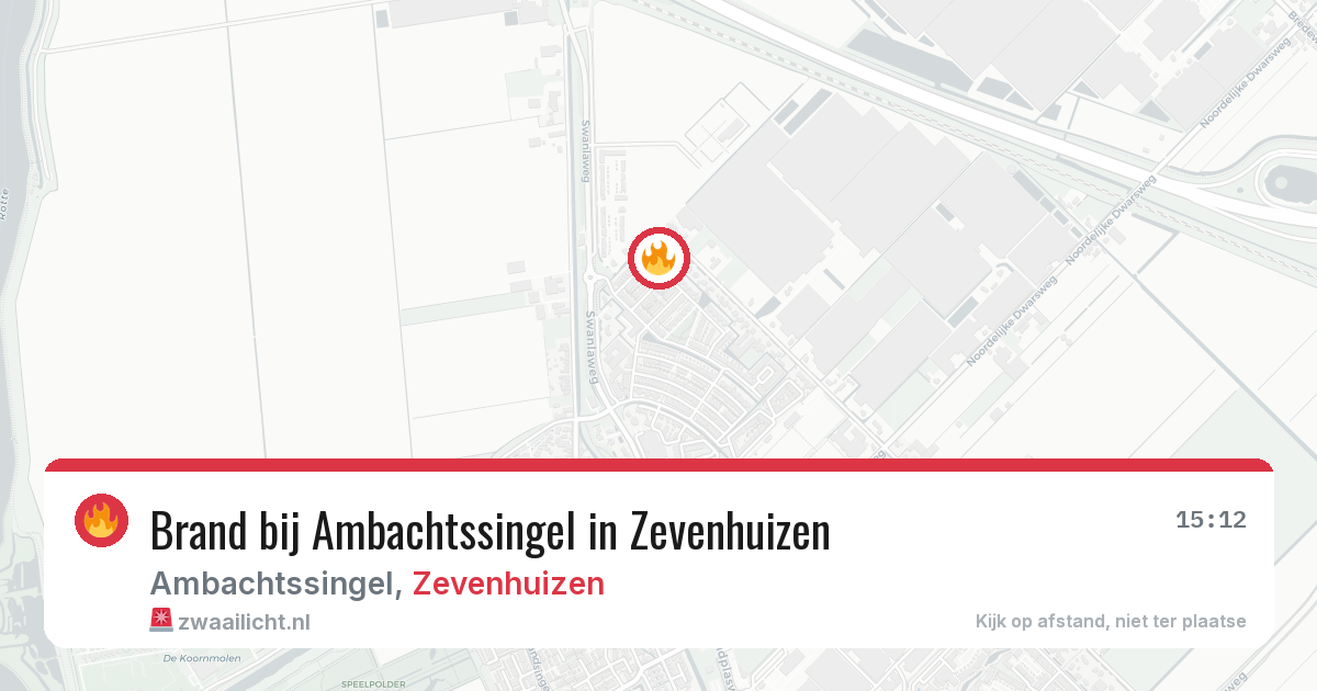 Brand bij Ambachtssingel in Zevenhuizen — 4 aug 2026