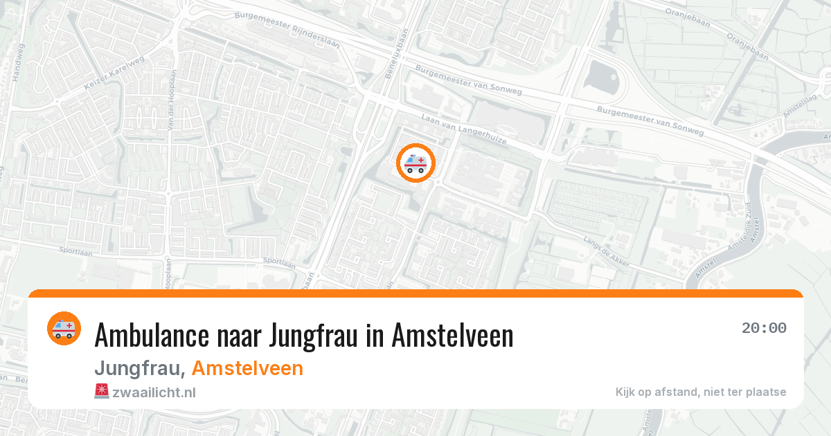 Ambulance naar Jungfrau in Amstelveen — 20 mei 2026