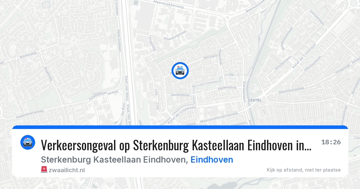 Verkeersongeval op Sterkenburg Kasteellaan Eindhoven in Eindhoven — 30 jul 2026