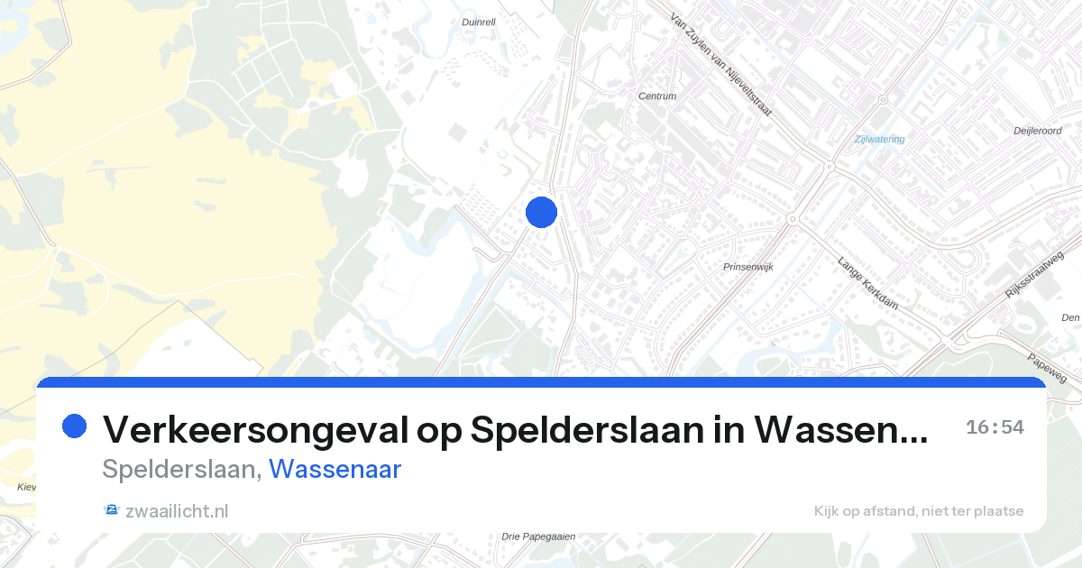 Verkeersongeval op Spelderslaan in Wassenaar — 12 mrt 2026