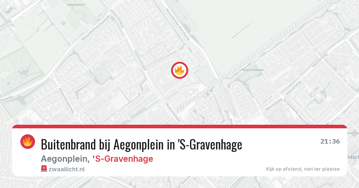 Buitenbrand bij Aegonplein in 'S-Gravenhage — 5 jul 2026