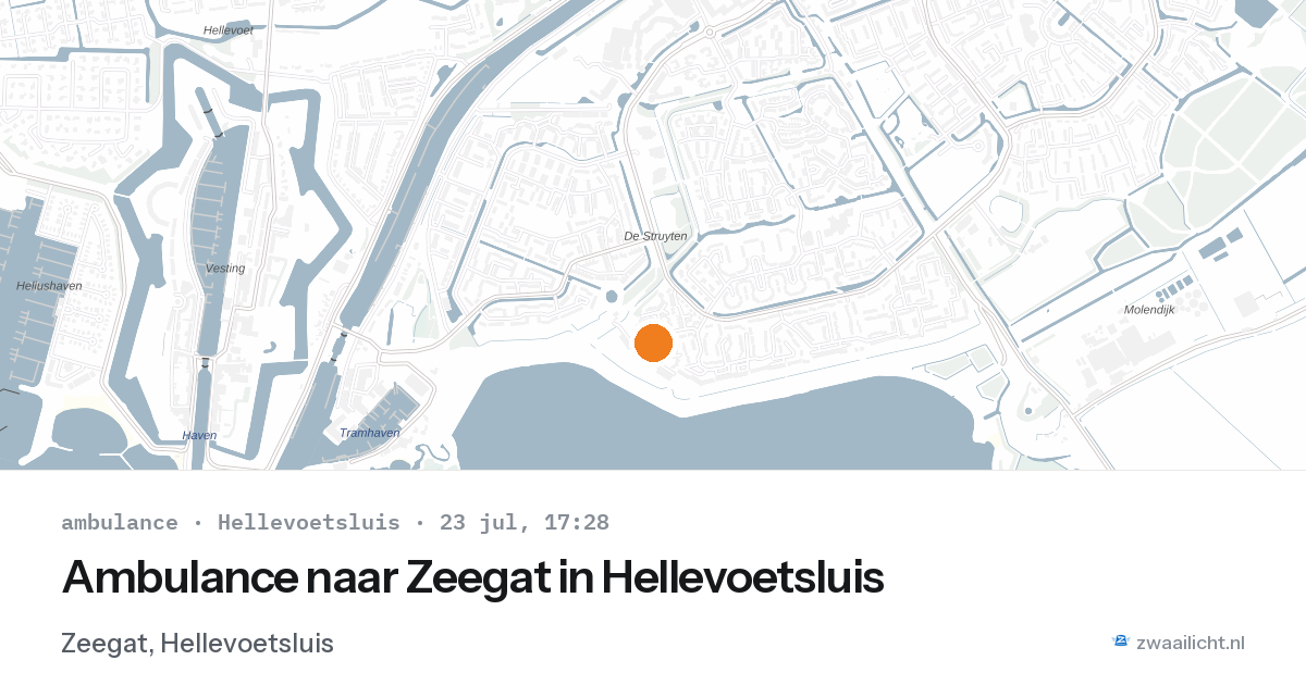 Ambulance naar Zeegat in Hellevoetsluis — 23 jul 2026