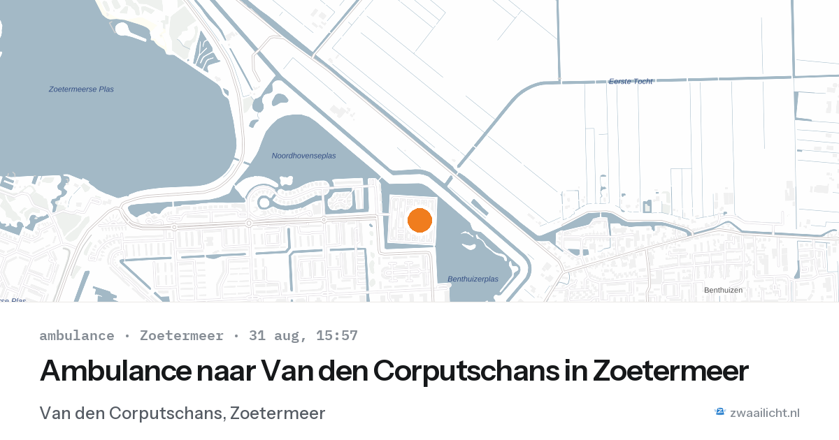 Ambulance naar Van den Corputschans in Zoetermeer — 31 aug 2026