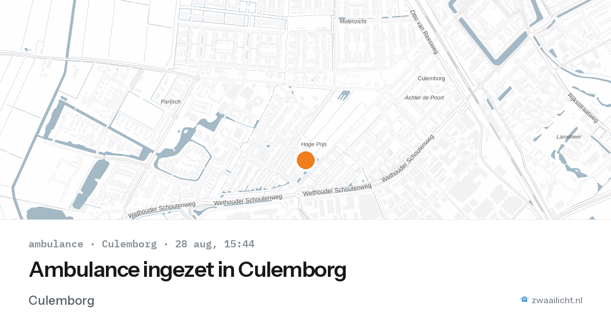 Ambulance ingezet in Culemborg — 28 aug 2026