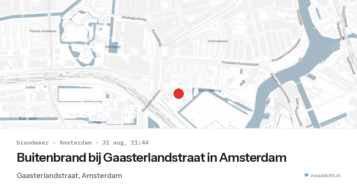 Buitenbrand bij Gaasterlandstraat in Amsterdam — 31 aug 2026
