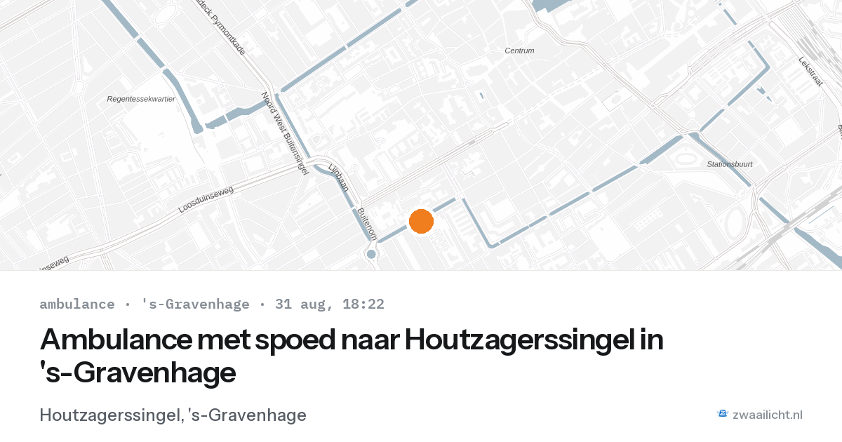 Ambulance met spoed naar Houtzagerssingel in 's-Gravenhage — 31 aug 2026