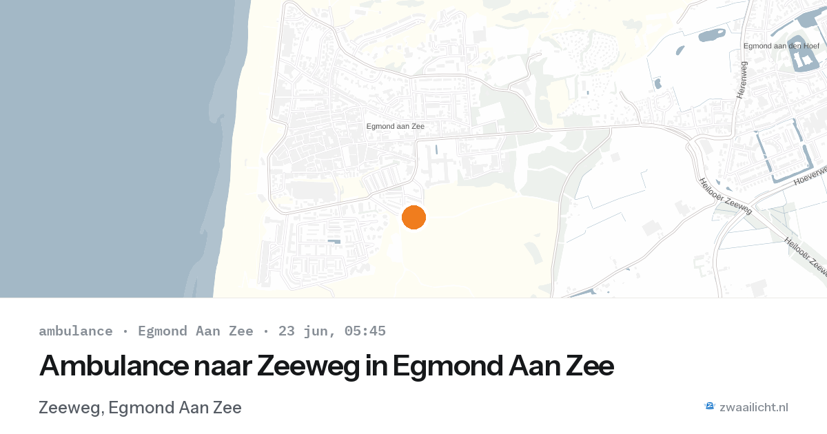 Ambulance naar Zeeweg in Egmond Aan Zee — 23 jun 2026