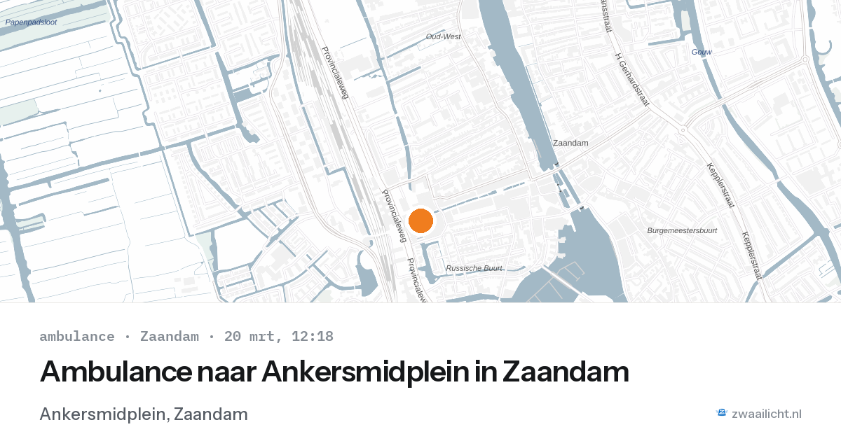 Ambulance naar Ankersmidplein in Zaandam — 20 mrt 2026
