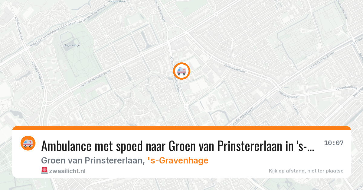Ambulance met spoed naar Groen van Prinstererlaan in 's-Gravenhage — 12 aug 2026