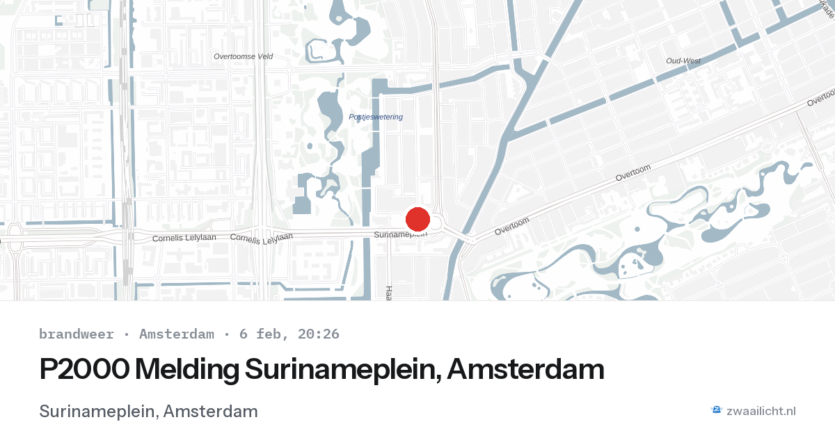 P2000 Melding Surinameplein, Amsterdam — 6 feb 2026