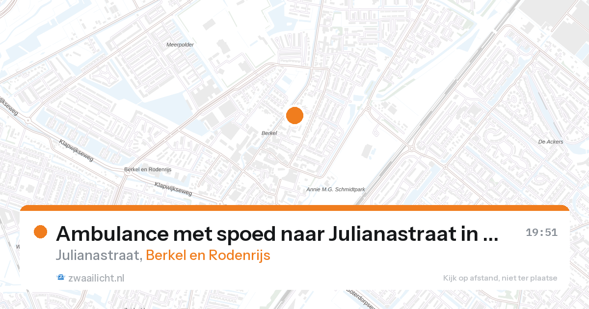 Ambulance met spoed naar Julianastraat in Berkel en Rodenrijs — 3 jul 2026