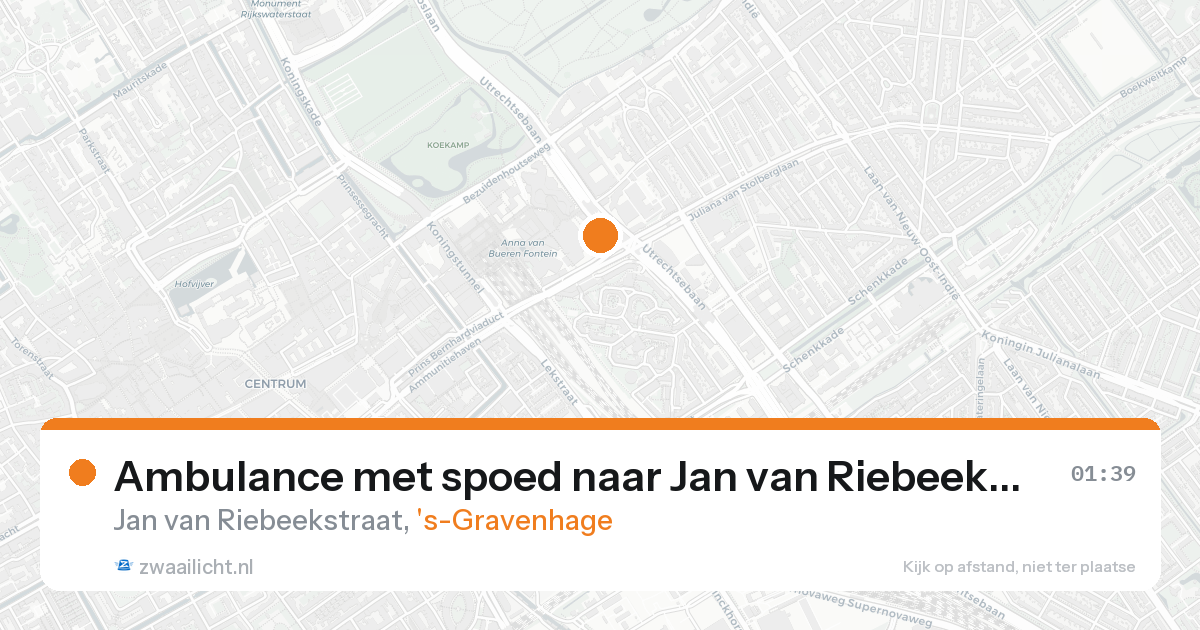 Ambulance met spoed naar Jan van Riebeekstraat in 's-Gravenhage — 17 aug 2026