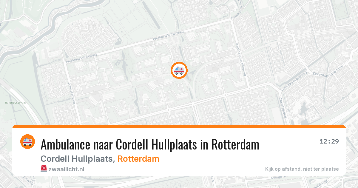 Ambulance naar Cordell Hullplaats in Rotterdam — 13 aug 2026