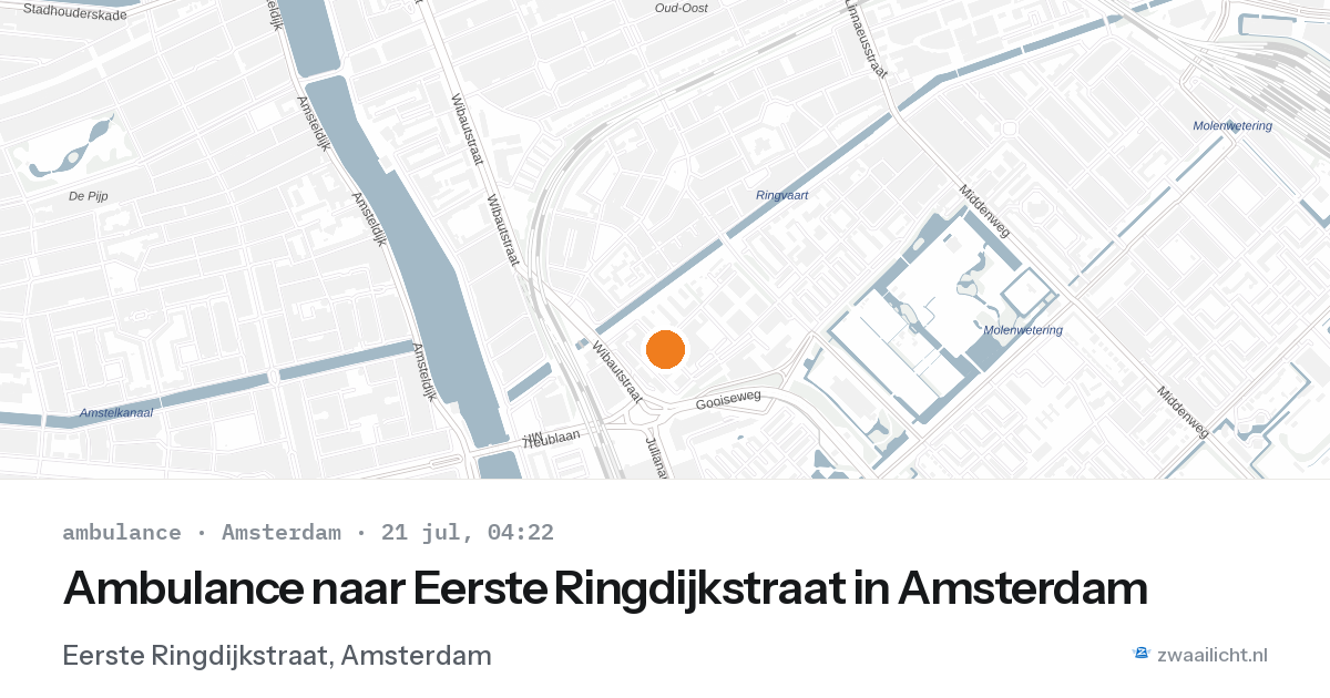Ambulance naar Eerste Ringdijkstraat in Amsterdam — 21 jul 2026