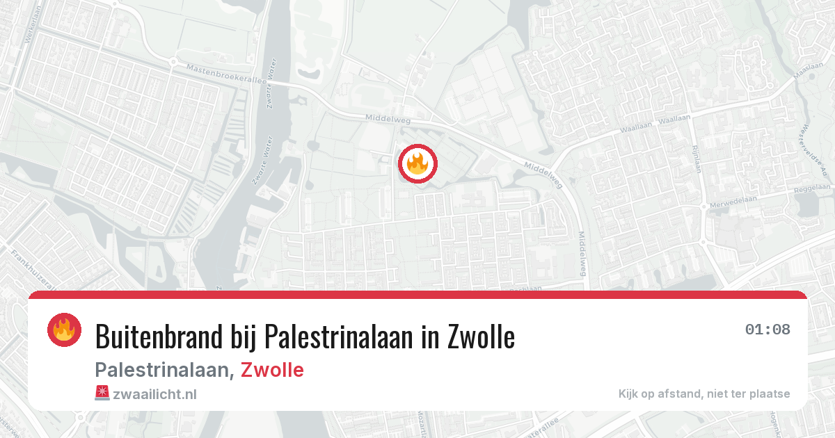 Buitenbrand bij Palestrinalaan in Zwolle — 1 aug 2026