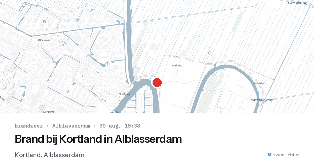 Brand bij Kortland in Alblasserdam — 30 aug 2026