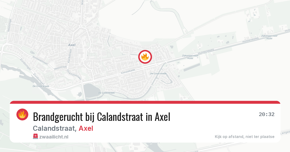 Brandgerucht bij Calandstraat in Axel — 9 mrt 2026