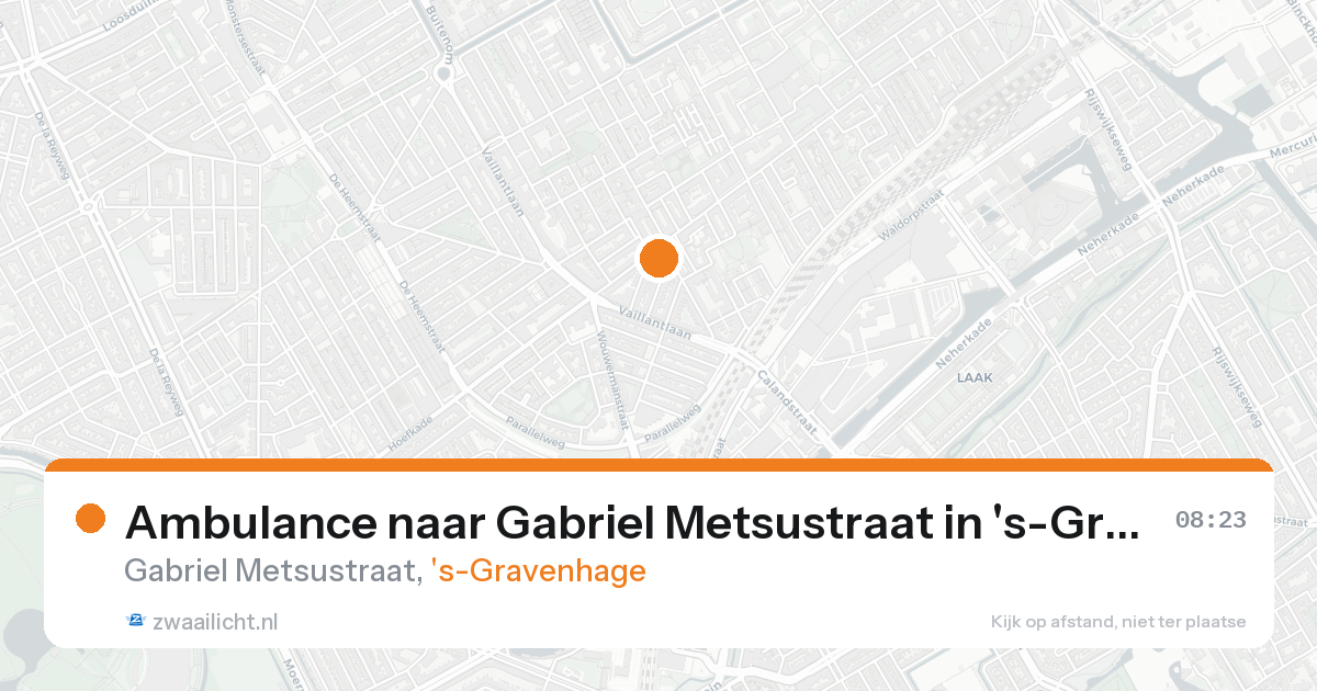 Ambulance naar Gabriel Metsustraat in 's-Gravenhage — 15 aug 2026