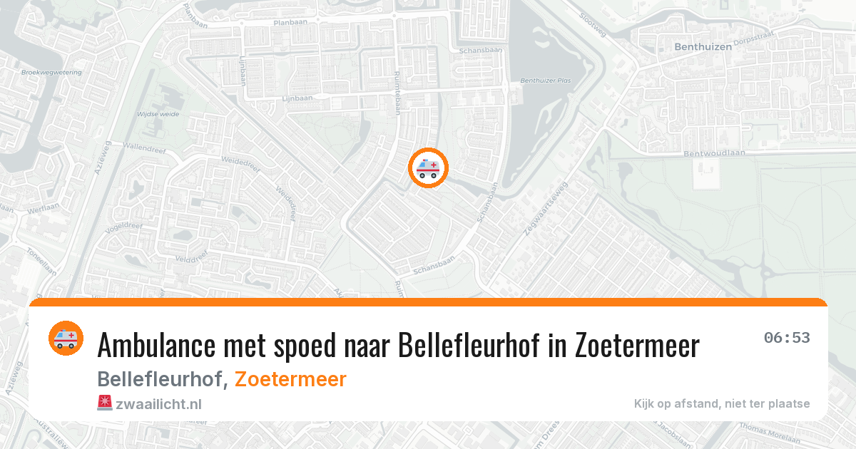 Ambulance met spoed naar Bellefleurhof in Zoetermeer — 16 mei 2026