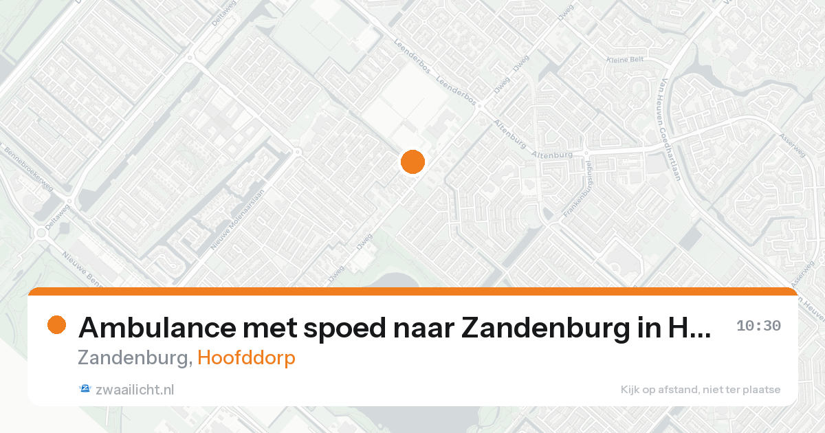 Ambulance met spoed naar Zandenburg in Hoofddorp — 18 aug 2026