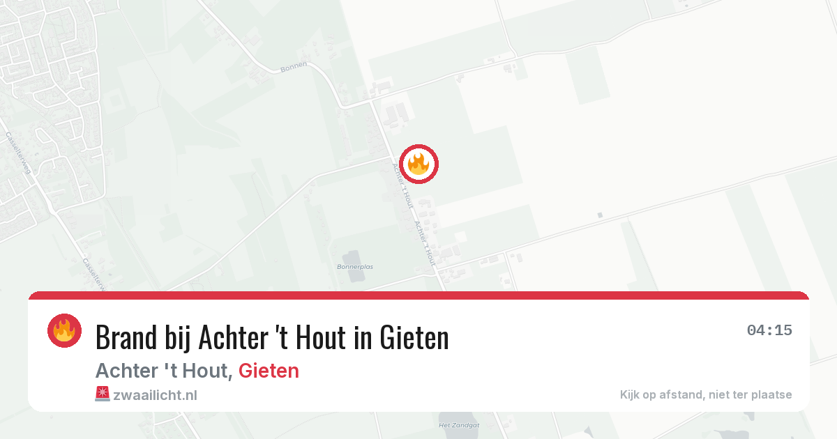 Brand bij Achter 't Hout in Gieten — 20 jun 2026