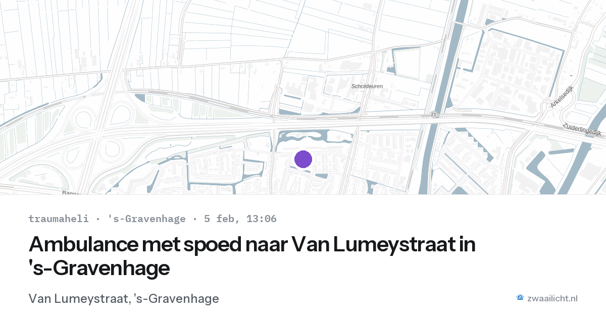 Ambulance met spoed naar Van Lumeystraat in 's-Gravenhage — 5 feb 2026