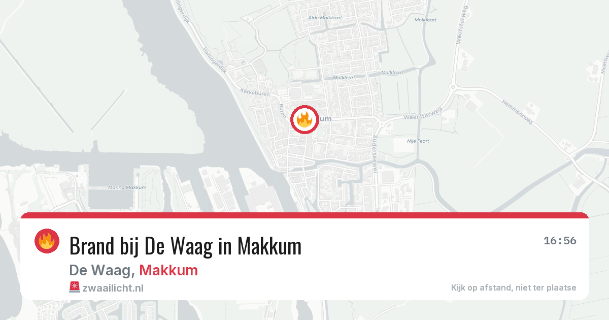 Brand bij De Waag in Makkum — 27 jun 2026