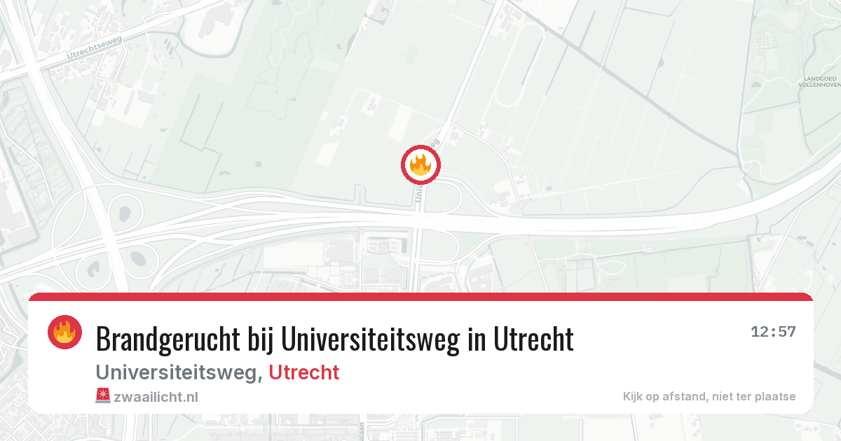 Brandgerucht bij Universiteitsweg in Utrecht — 12 mei 2026
