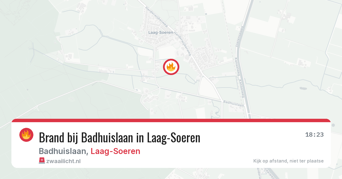 Brand bij Badhuislaan in Laag-Soeren — 30 mrt 2026