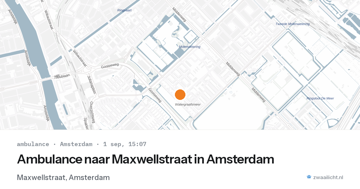 Ambulance naar Maxwellstraat in Amsterdam — 1 sep 2026