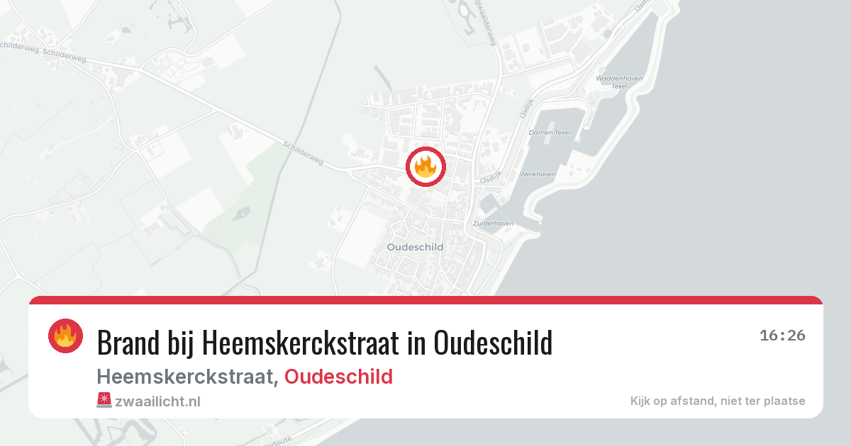 Brand bij Heemskerckstraat in Oudeschild — 20 mei 2026